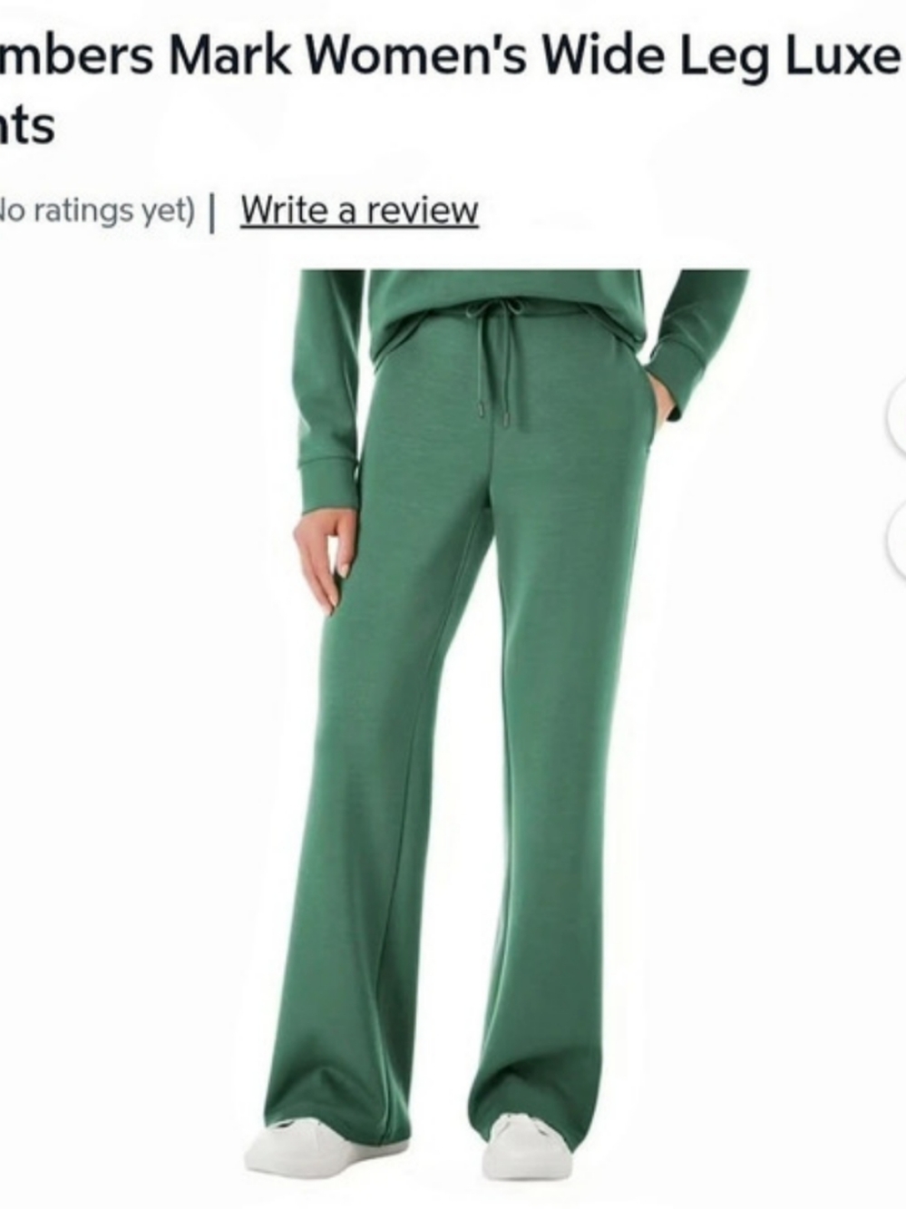 Member's Mark Women's Wide Leg Luxe Pants Green XL